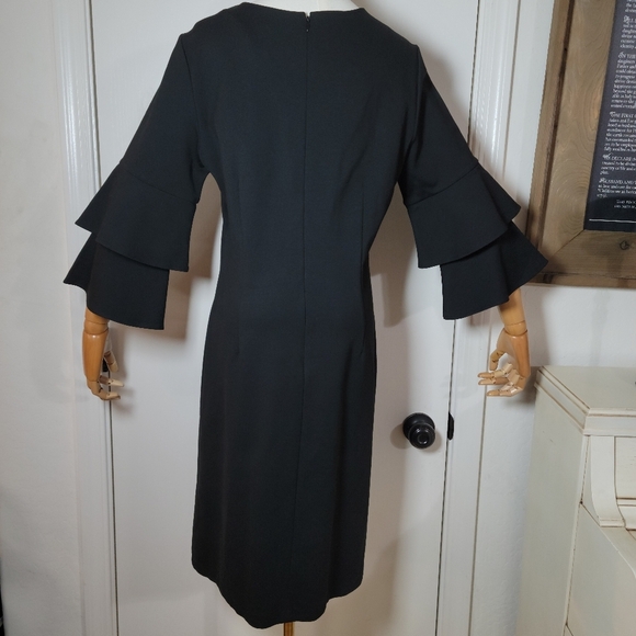 J.McLaughlin Letty Bell Sleeve Black Dress - Size Large - Picture 5 of 9